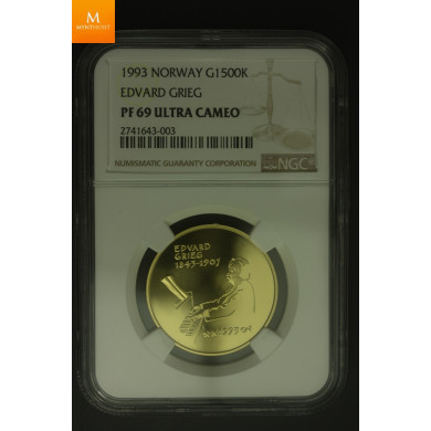 1993 Norway 1500kroner gold Edvard Grieg NGC PF69