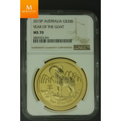 2015P Australia 2 oz Gull Lunar Series 2 Year of the Goat NGC MS70