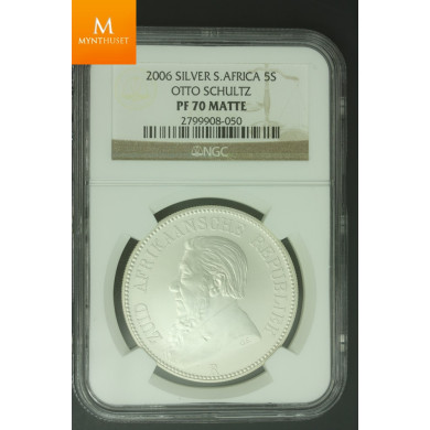 South Africa 5 schillings 2006 Otto Schultz kvalitet Proof , NGC PF70 UCAM