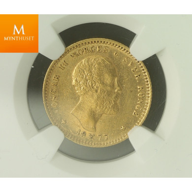 10 kroner 1877 kvalitet pen 01, NGC MS61