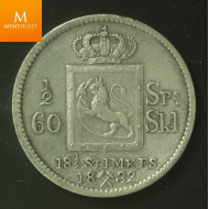 1/2 Speciedaler 1832 kvalitet 1/1+ marginalt kh kl 12, EX kjent storsamler solgt på OMG og god historikk på mynten.