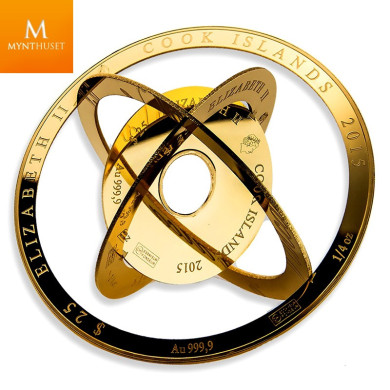 Nydelig 2015 1 oz 999 gull Cook Islands $100 Gold Armillary