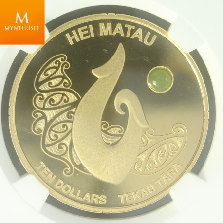 1 oz gullmynt 2012 Newzeland Gold 10 Dollar Hei Matau meget lavt opplag kun 250 mynter