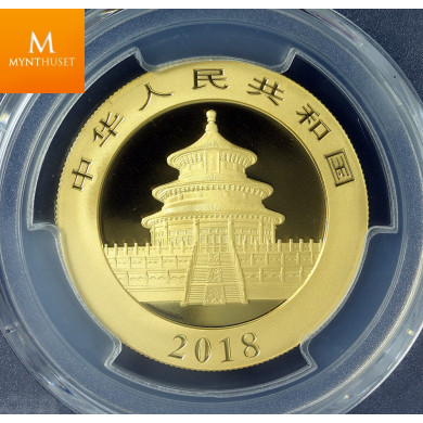 CHINA Panda 2018 30 Gram Gull 999 Kvalitet 0 , NGC MS70