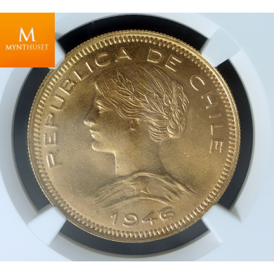 CHILE 1946 SO 100 PESOS kvalitet 0 , NGC MS65