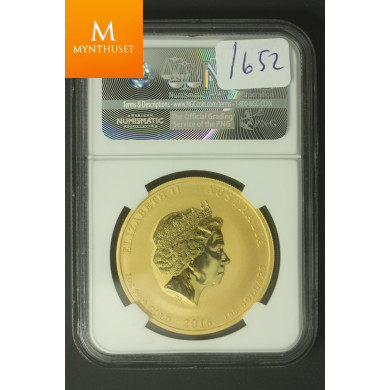 2016P Australia Gold 100 Dollar Monkey King year of the Monkey kvalitet 0 , NGC MS70 ! Svært sjelden Mintage 41!