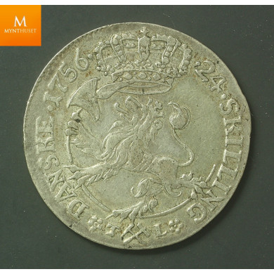 24 skilling 1756 NM12 kvalitet 1+ EX Oslo Mynthandel