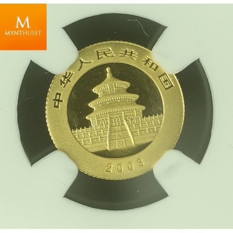 China gull 20 Yuan Panda 2003 mirrored bamboo kvalitet 0 , NGC MS65