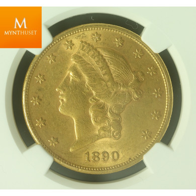 USA 20 dollar 1890 kvalitet 01, NGC AU53