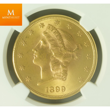 USA 20 Dollar 1899 S kvalitet 0/01 , NGC MS63