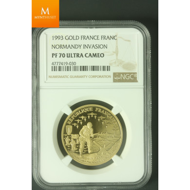 France 1 Franc 1993 Normandy kvalitet proof, NGC PF70