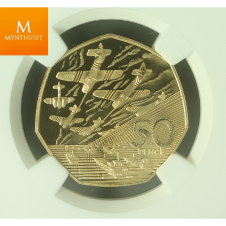 Great Britain Gold 50 Pence1994 Normandy kvalitet proof, NGC PF70 UCAM