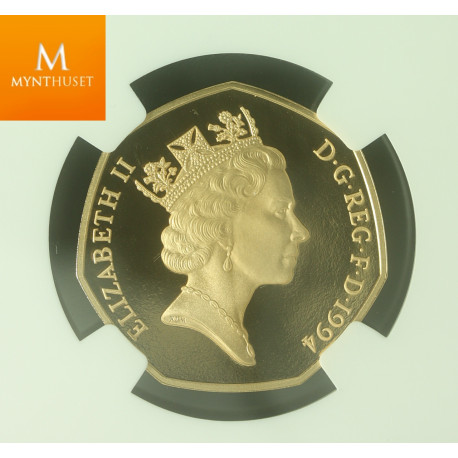 Great Britain Gold 50 Pence1994 Normandy kvalitet proof, NGC PF70 UCAM