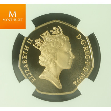 Great Britain Gold 50 Pence1994 Normandy kvalitet proof, NGC PF70 UCAM