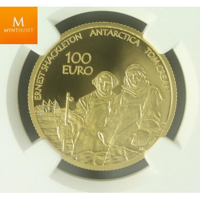 Ireland gull 100 Euro 2008 15,55 gram 999 Polaråret kvalitet Proof , NGC PF70 UCAM