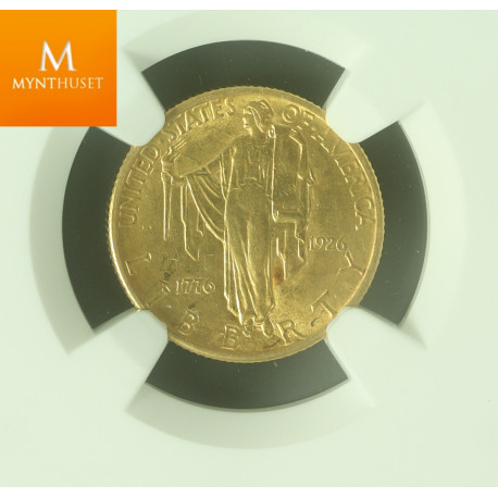 USA gull 2,5 Dollar Sesquicentennial 1926 kvalitet 01, NGC AU55