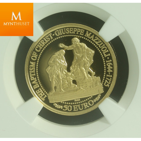 Malta Gull 50 Euro 2018 kvalitet Proof, NGC PF70 UCAM opplag kun 500 mynter