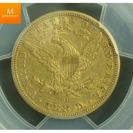 USA 10 Dollar 1892 Carson City Kvalitet 1+ , PCGS XF45