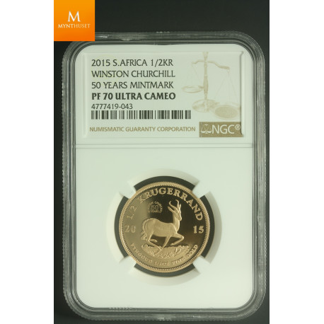 Sør Afrika 1/2 Krugerrand 2015 Winston Churchill Kvalitet: Proof, NGC PF70 UCAM
