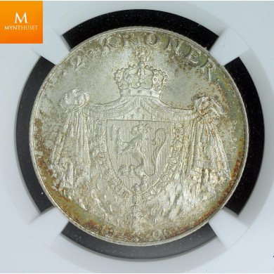 2 kroner 1906 stort skjold kvalitet 0, NGC MS66