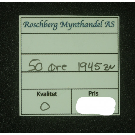50 øre 1945 Zink kvalitet 0 , NGC MS64 Ex Roschberg