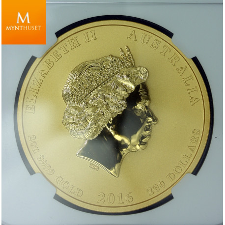 2016P Australia 2 oz Gull Lunar Series 2 Year of the Monkey NGC MS70