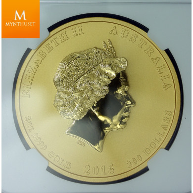 2016P Australia 2 oz Gull Lunar Series 2 Year of the Monkey NGC MS70