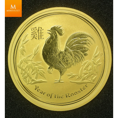 2017P Australia 1 oz Gull Lunar Series 2 Year of the Rooster kvalitet BU i kapsel