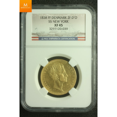 Denmark - Frederik VI, 2 Frederik d'or 1838 FF kvalitet 1+ , NGC XF45