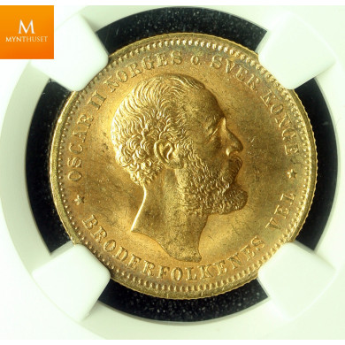20 kroner 1875 kvalitet 0/01 , NGC MS64+
