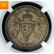 2 kroner gevær 1907 kvalitet god 01, NGC MS62