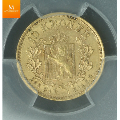 10 kroner 1902 kvalitet 1+/01, NGC AU58