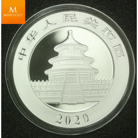 Kina 2020 10 Yuan Panda kvalitet BU i kapsel 30 gram 999 sølv