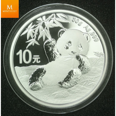 Kina 2020 10 Yuan Panda kvalitet BU i kapsel 30 gram 999 sølv