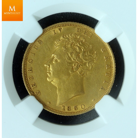 Great Britain 1830 George IV Gold Sovereign kvalitet 1+/01 , NGC AU Details