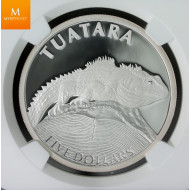 NEW ZEALAND 2007 $5 DOLLAR TUATARA Perfekt kv proof, NGC PF70