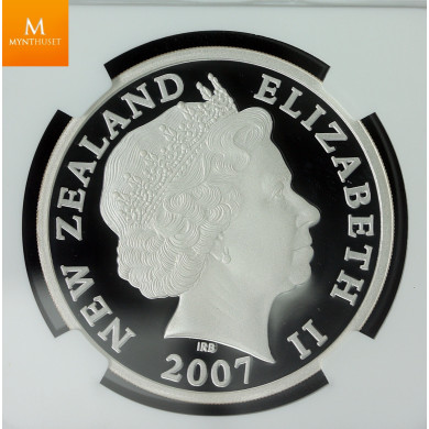 NEW ZEALAND 2007 $5 DOLLAR TUATARA Perfekt kv proof, NGC PF70