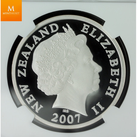 NEW ZEALAND 2007 $5 DOLLAR TUATARA Perfekt kv proof, NGC PF70