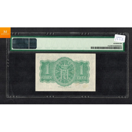 En krone 1942 A London kvalitet 01, PMG AU58