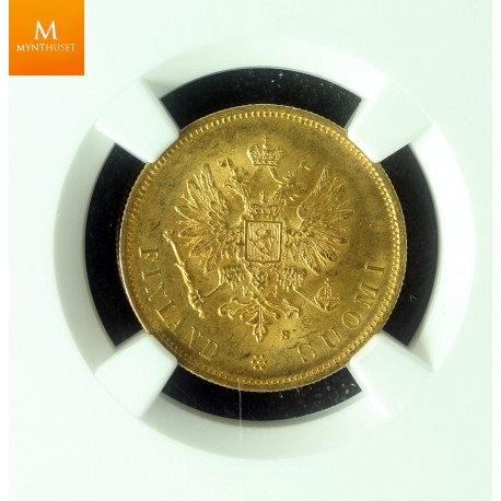 Finland Russia 10 Markkaa 1879 S kvalitet 0/01, NGC MS65
