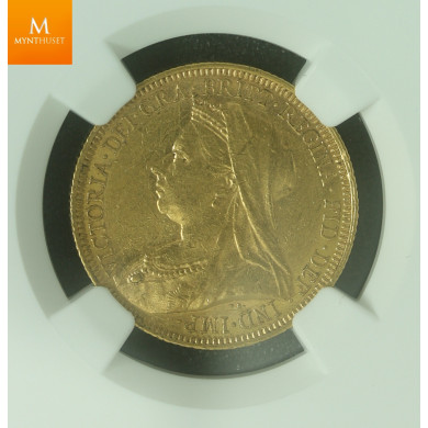 Australia 1 sovereign 1893 S kvalitet 1+/01 , NGC AU53