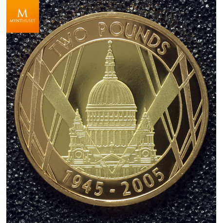 UK Gold Proof 2005 £2 Two Pound Coin: 60th Anniversary WWII