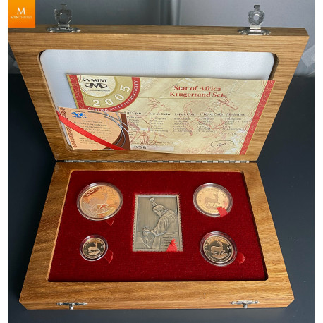 Sør Afrika Star of Africa 2005 Proof Krugerrand set 1,85 oz gull