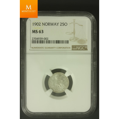 25 øre 1902 kvalitet kvalitet 0 NGC MS63