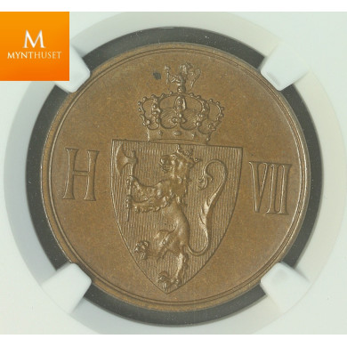 5 øre 1907 kvalitet 0, NGC MS64 BN