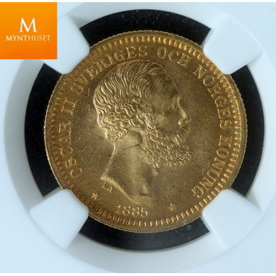 Sweden 20 kronor 1885 EB kvalitet 0/01, NGC MS65