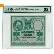 50 kroner 1953 B kvalitet 0, PMG MS65 EPQ
