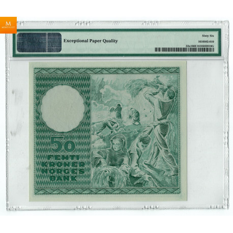 50 kroner 1950 A kvalitet 0, PMG MS66 EPQ