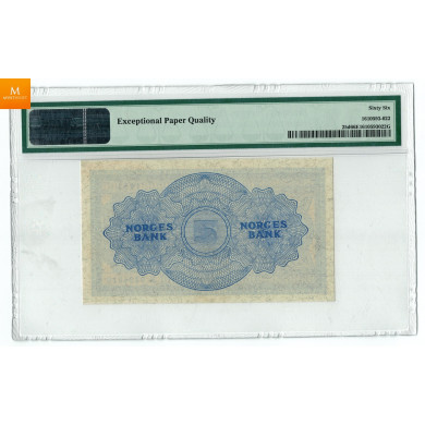 5 kroner 1953 K kvalitet 0, PMG MS66 EPQ
