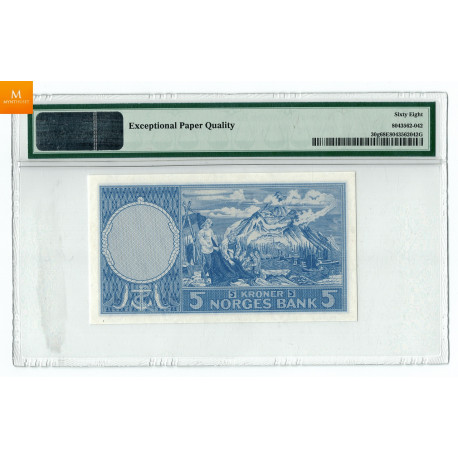 5 kroner 1963 K kvalitet 0, PMG MS68 EPQ